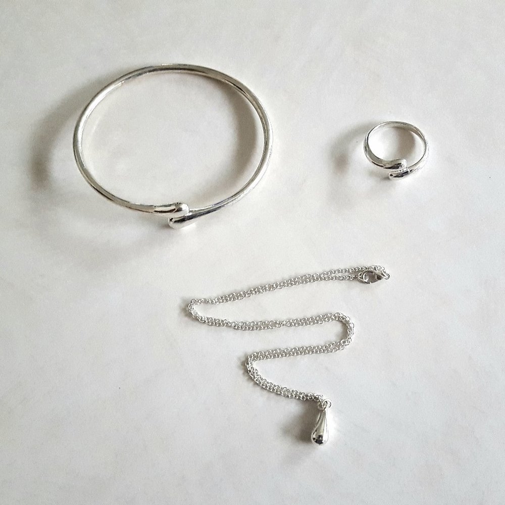 Sterling Silver Three Piece Jewelry Set
